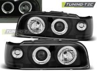 Přední světla Volvo 850, 1992-1996, Angel Eyes, černé black Přední světla Volvo 850, 1992-1996, Angel Eyes, černé black