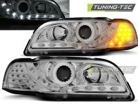Přední světla Volvo S40, V40, 1996-2000, LED Daylight, chrom + LED blinkr Přední světla Volvo S40, V40, 1996-2000, LED Daylight, chrom + LED blinkr