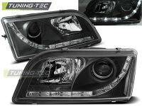 P�edn� sv�tla Volvo S40, V40, 1996-2003, LED Daylight, �ern� black 2